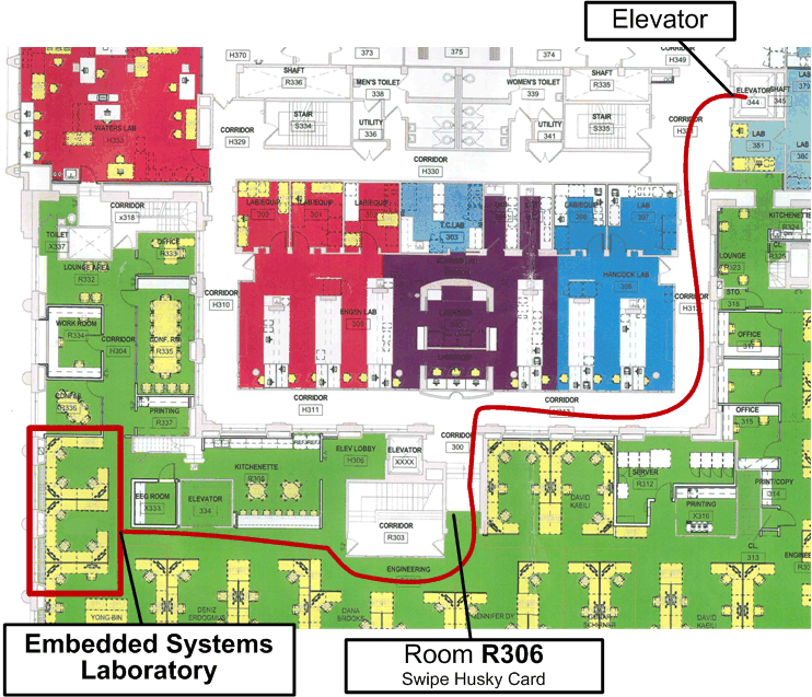 ESL Lab Location within Room 306 of 140 The Fenway